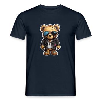 Teddy Bear Rapper Ganster - Men's T-Shirt - navy - Front - AI Model Male 178 light (178cm)