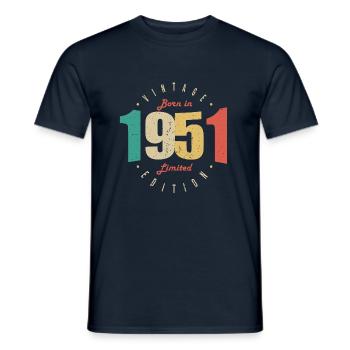 1951 Vintage Anniversaire Rétro Cadeau 1951 - T-shirt homme - marine - Devant - AI Model Male 178 light (178cm)