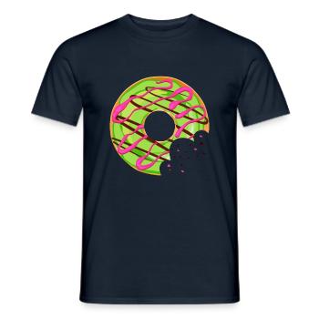 donut croquer manger boucher patisserie 12 4 Q - T-shirt homme - marine - Devant - AI Model Male 178 light (178cm)