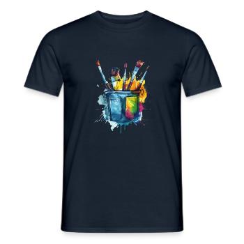 Pinsel Tasche Farbenfrohes Schaffen - Männer T-Shirt - Navy - Vorne - AI Model Male 178 light (178cm)