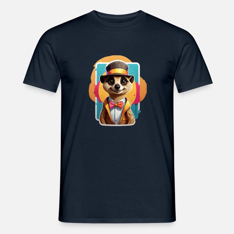 Lustiges Comic Erdmännchen - Männer T-Shirt - Navy