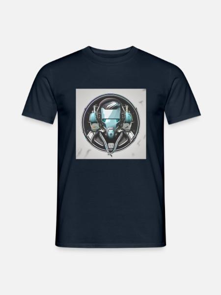 Cyberpunk Head Grey - Männer T-Shirt - Navy