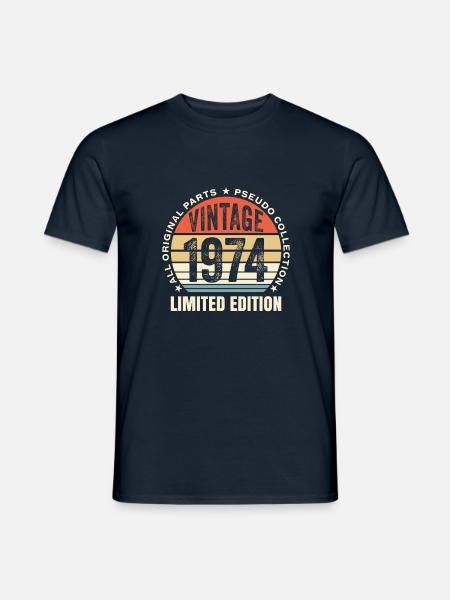 Vintage 1974 Jahrgang Geburtstag 50. Jahrestag - Männer T-Shirt - Navy
