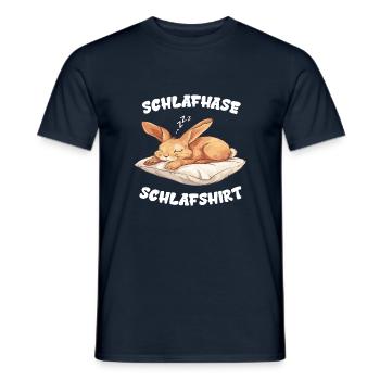 Schlafhase Schlafshirt - Männer T-Shirt - Navy - Vorne - AI Model Male 178 light (178cm)