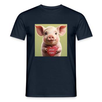 proud vegan pig - Männer T-Shirt - Navy - Vorne - AI Model Male 178 light (178cm)