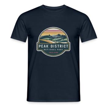 peak district - Men's T-Shirt - navy - Front - AI Model Male 178 light (178cm)