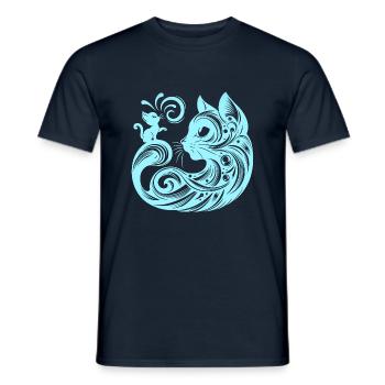 Chat, Chat, Chats, Animaux De Compagnie, Animal De Compagnie, Mignon, Animal, Animal De Compagnie - T-shirt homme - marine - Devant - AI Model Male 178 light (178cm)