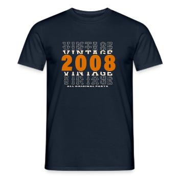 2008: Vintage - 16th Anniversary - Men's T-Shirt - navy - Front - AI Model Male 178 light (178cm)