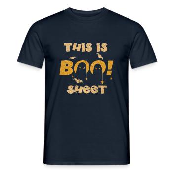 This Is Some Boo Sheet Halloween Ghost Funny - T-shirt homme - marine - Devant - AI Model Male 178 light (178cm)
