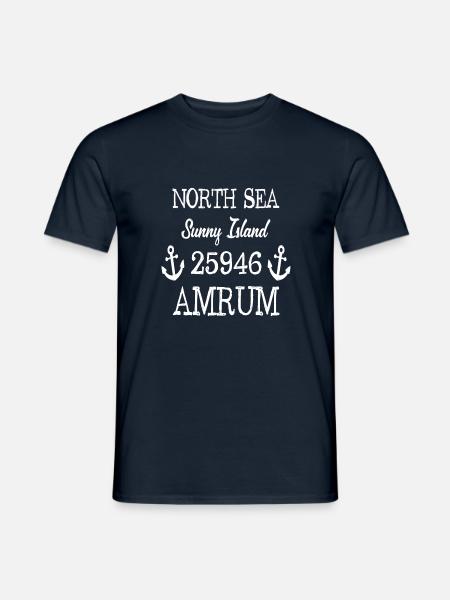 Amrum - 25946 - Nordsee Insel - Männer T-Shirt - Navy