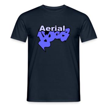 Yoga aérien - T-shirt homme - marine - Devant - AI Model Male 178 light (178cm)