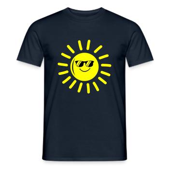 sonne cool - Männer T-Shirt - Navy - Vorne - AI Model Male 178 light (178cm)