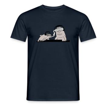 Deux Dauphins Drôles DJ Équipe Mixer Musique de Fête - T-shirt homme - marine - Devant - AI Model Male 178 light (178cm)