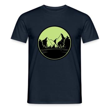 Montagnes Nature - T-shirt homme - marine - Devant - AI Model Male 178 light (178cm)