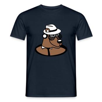 drôle DJ Grizzly Brown Bear Party Club Musique Ours - T-shirt homme - marine - Devant - AI Model Male 178 light (178cm)