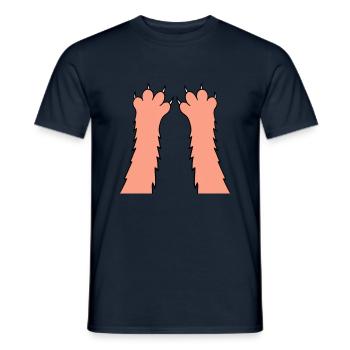 Cats, claws, paws, paws, sharp claws, scratching - Men's T-Shirt - navy - Front - AI Model Male 178 light (178cm)