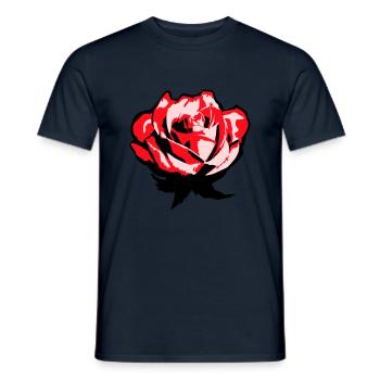 Jolie belle fleur de rose feuille roses romantique - T-shirt homme - marine - Devant - AI Model Male 178 light (178cm)