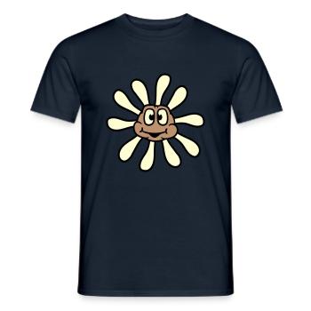 Small Sunflower Flower Face Happy Funny - Men's T-Shirt - navy - Front - AI Model Male 178 light (178cm)