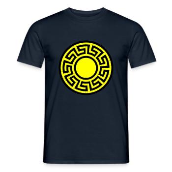 Disk Pattern - Men's T-Shirt - navy - Front - AI Model Male 178 light (178cm)