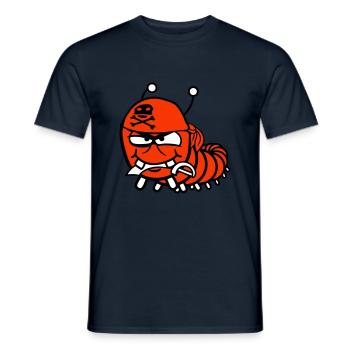 Raupe Böse Piraten Matrose Mütze Lustig Süß Comic - Männer T-Shirt - Navy - Vorne - AI Model Male 178 light (178cm)