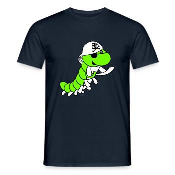 Raupe Böse Piraten Matrose Mütze Lustig Süß Comic - Männer T-Shirt - Navy - Vorne - AI Model Male 178 light (178cm)