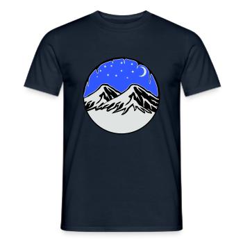 Starry sky mountains - Men's T-Shirt - navy - Front - AI Model Male 178 light (178cm)
