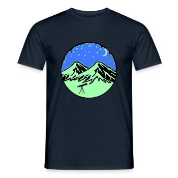 Télescope des montagnes du ciel étoilé - T-shirt homme - marine - Devant - AI Model Male 178 light (178cm)