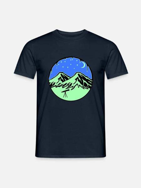 Starry Sky Mountains Telescope - Men's T-Shirt - navy