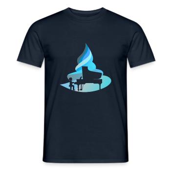 Het Instrument van de pianopianist - Heren T-shirt - navy - Voor - AI Model Male 178 light (178cm)