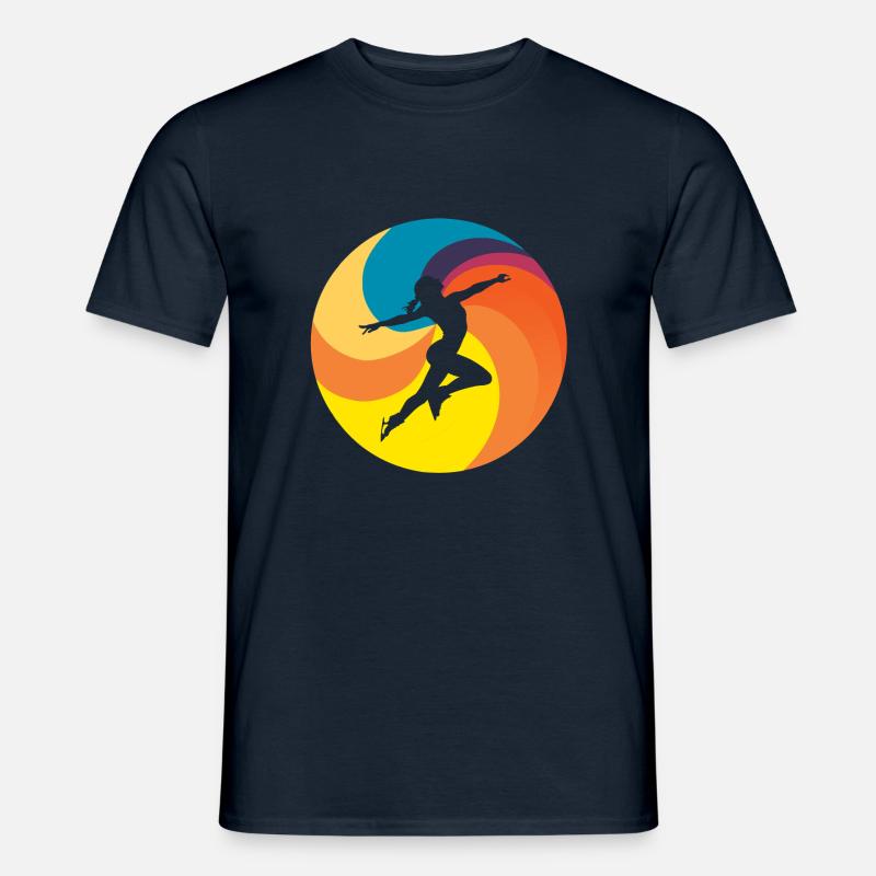 Schlittschuh Eiskunstlauf Lauf - Männer T-Shirt - Navy
