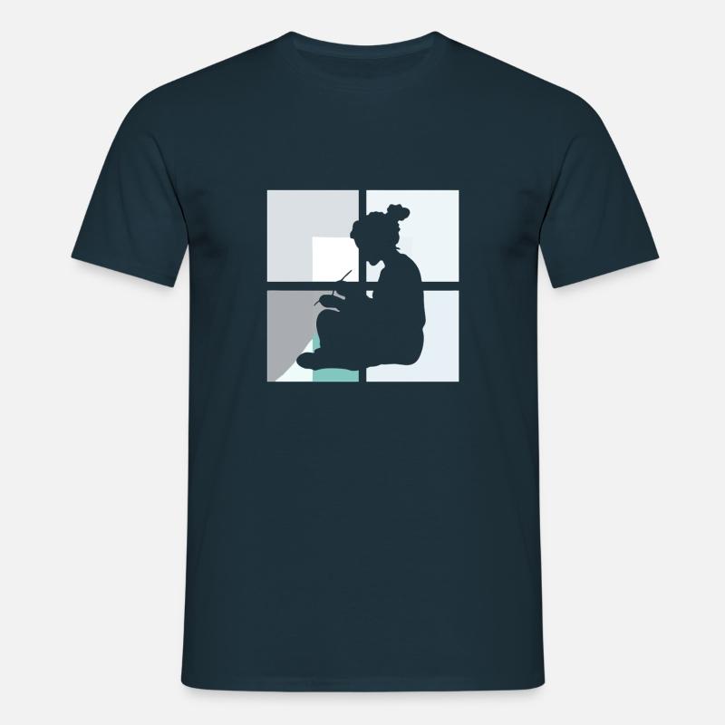 Garn Pullover - Männer T-Shirt - Navy