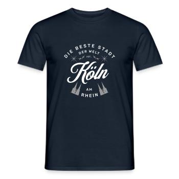La meilleure ville est Cologne-sur-le-Rhin - T-shirt homme - marine - Devant - AI Model Male 178 light (178cm)