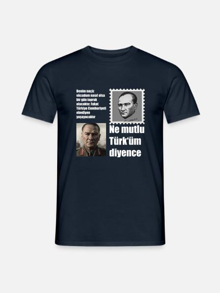 Mustafa Kemal Atatürk Zitat - Männer T-Shirt - Navy