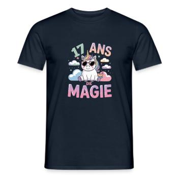 17 ans de magie - T-shirt homme - marine - Devant - AI Model Male 178 light (178cm)