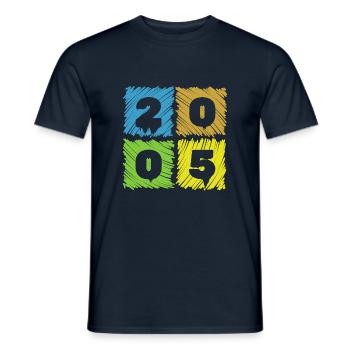20e anniversaire Andy’s Patches 2005 - T-shirt homme - marine - Devant - AI Model Male 178 light (178cm)