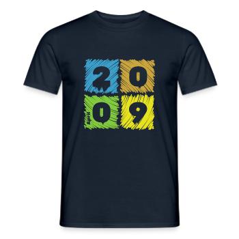 16. Geburtstag Farbige Patches since 04/2009 - Männer T-Shirt - Navy - Vorne - AI Model Male 178 light (178cm)