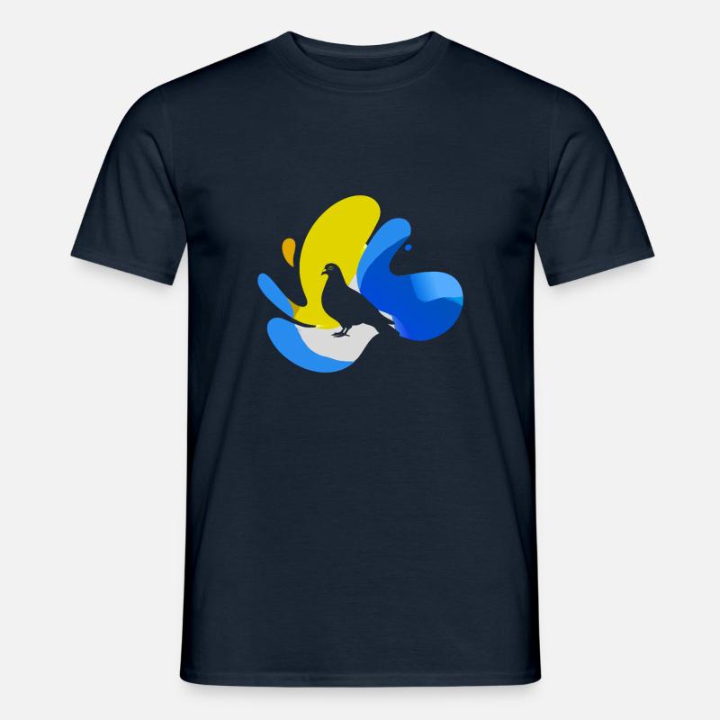 Taube Peacezeichen Taubenpost - Männer T-Shirt - Navy