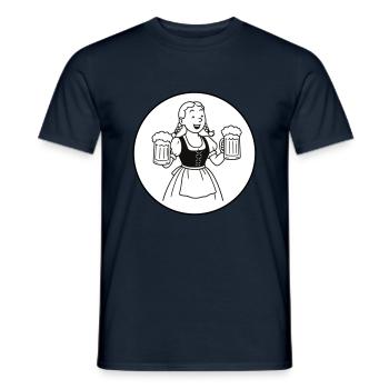 Bier mädchen - Männer T-Shirt - Navy - Vorne - AI Model Male 178 light (178cm)