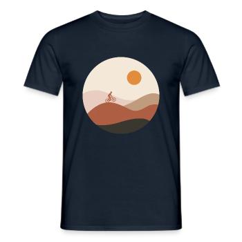Cycliste montagnes paysage - T-shirt homme - marine - Devant - AI Model Male 178 light (178cm)