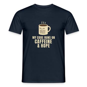 Caffeine & Code – Dev Life Shirt - Männer T-Shirt - Navy - Vorne - AI Model Male 178 light (178cm)