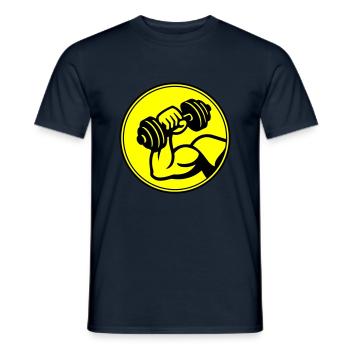 Dumbbell Muscles - Men's T-Shirt - navy - Front - AI Model Male 178 light (178cm)