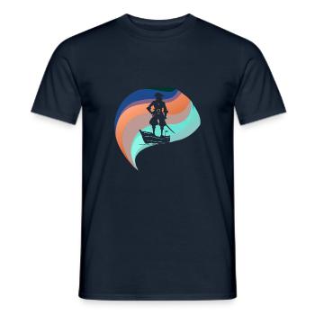 Piratenflagge Piratenschiff - Männer T-Shirt - Navy - Vorne - AI Model Male 178 light (178cm)