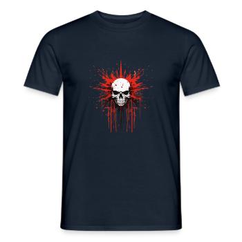 Splatter Skull - Men's T-Shirt - navy - Front - AI Model Male 178 light (178cm)