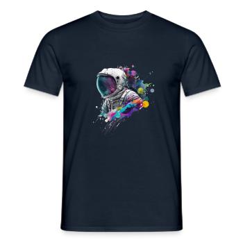 Farb Astronaut - Männer T-Shirt - Navy - Vorne - AI Model Male 178 light (178cm)