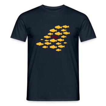 Gegen den Strom Schwimmen - Männer T-Shirt - Navy - Vorne - AI Model Male 178 light (178cm)