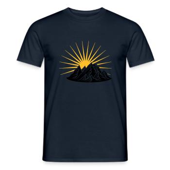 hohe berge gebirge sonne bergsteiger urlaub ferien - Männer T-Shirt - Navy - Vorne - AI Model Male 178 light (178cm)