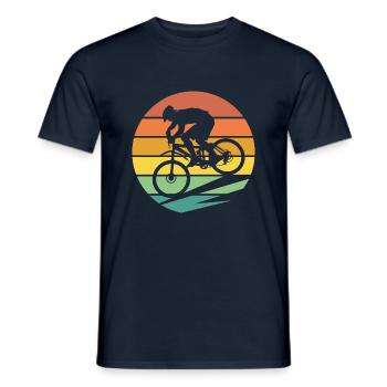 Mountain bike biker MTB - Men's T-Shirt - navy - Front - AI Model Male 178 light (178cm)