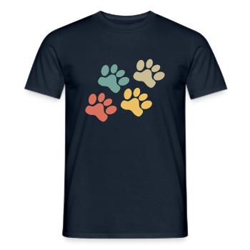 Patte de chien Rétro Amateurs de chiens Rétro - T-shirt homme - marine - Devant - AI Model Male 178 light (178cm)