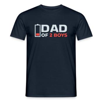 Papa de 2 fils Fête des pères Père Fils Partenaire Look - T-shirt homme - marine - Devant - AI Model Male 178 light (178cm)