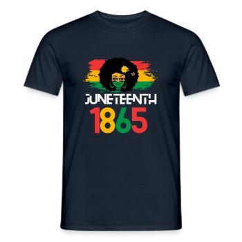 JUNETEENTH 19th June independence celebrations - Men's T-Shirt - navy - Front - AI Model Male 178 light (178cm)